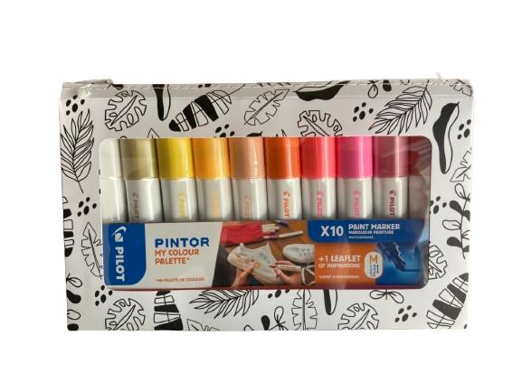 К-т 10 маркера Pilot pintor в несесер-топли цветове
