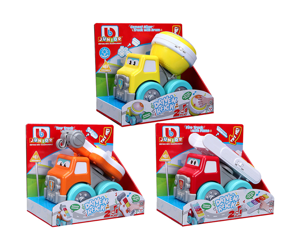 Bburago Junior - Drive 'N Rock строителен камион с батерии, асортимент