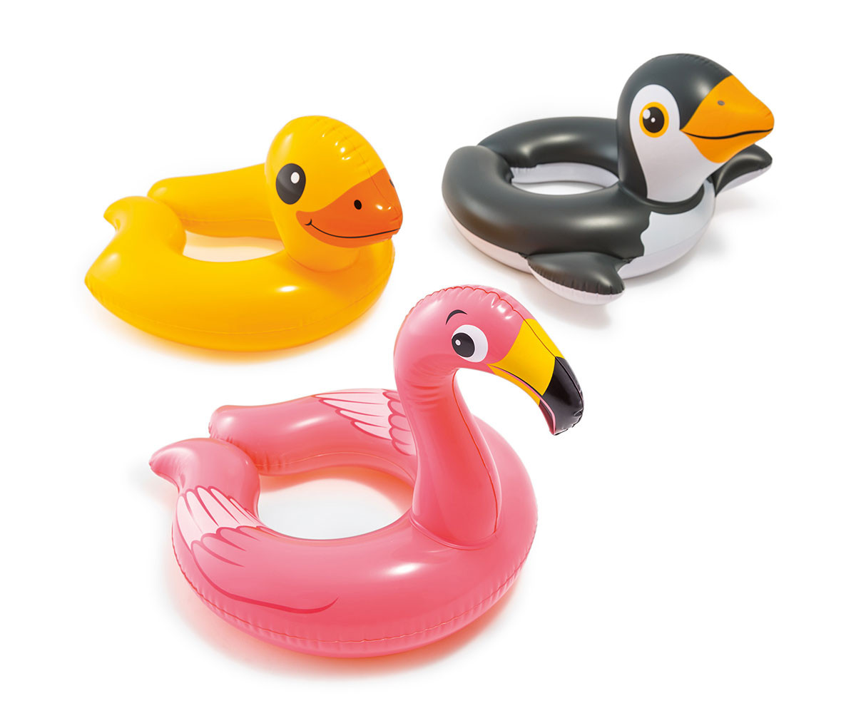 Детски надуваем пояс INTEX Animal Split в плик, асортимент