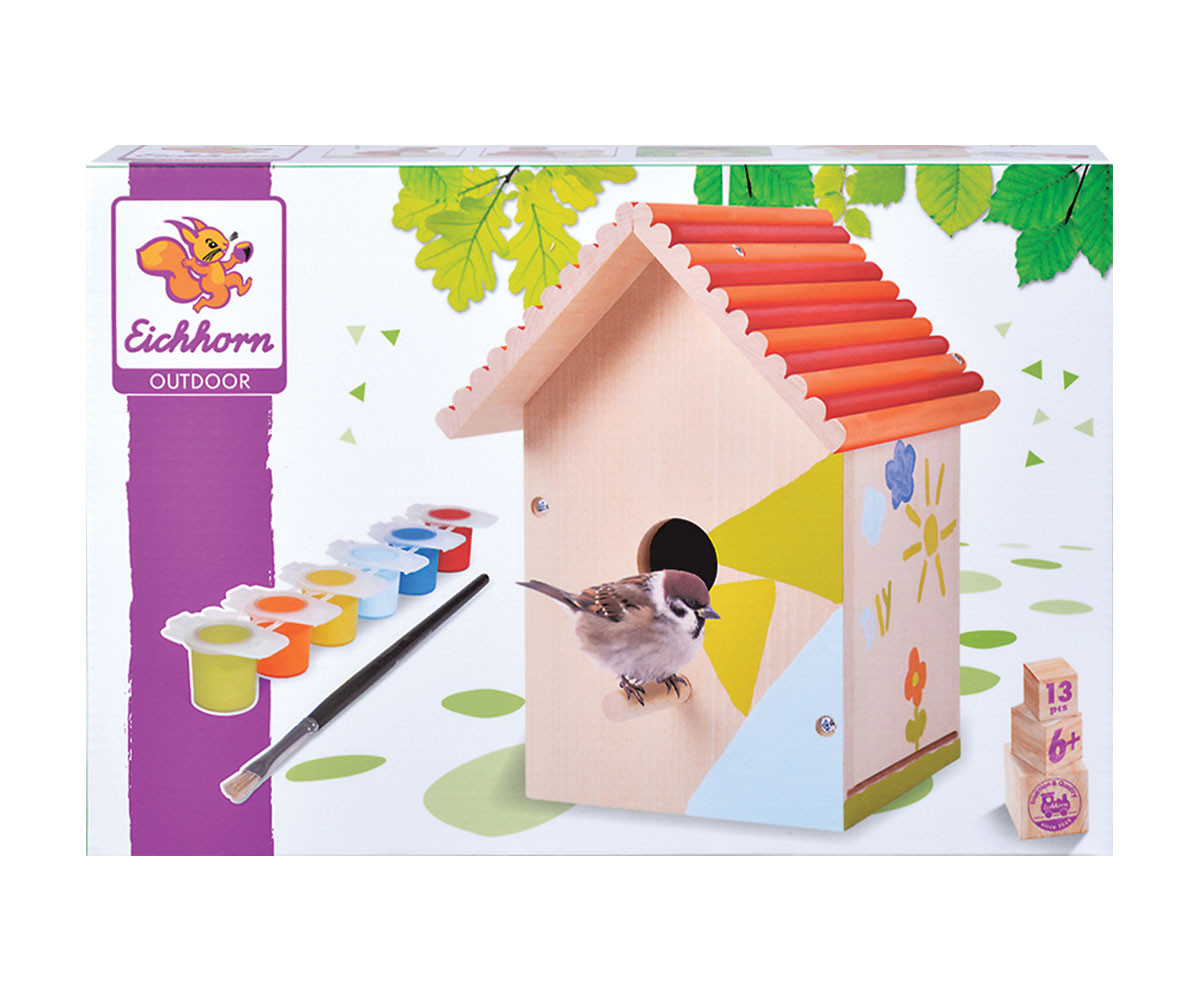 Къщичка за птици за оцветяване Ehchhorn, 14x14x24см. 4581