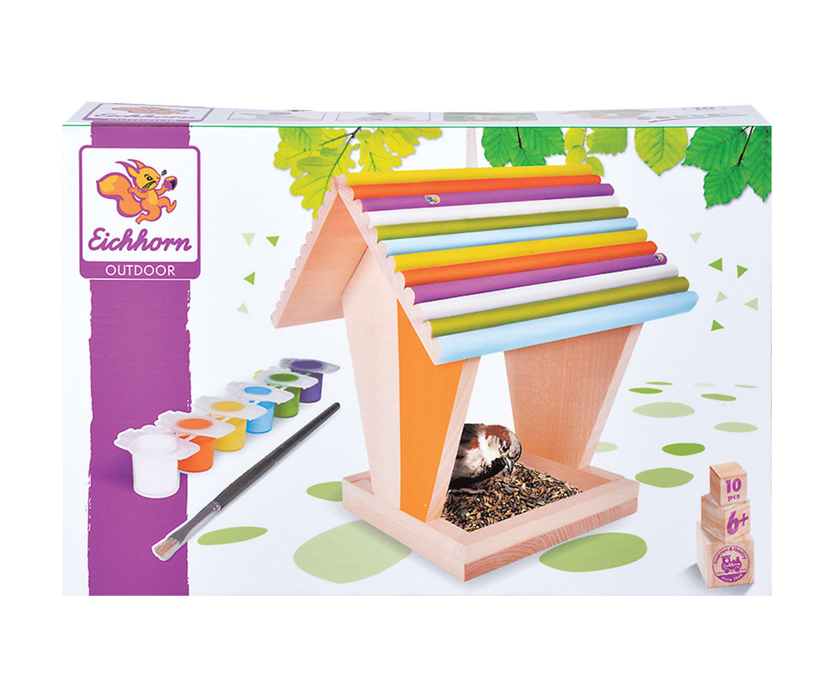 Хранилка за птици Eichhorn, за оцветяване 14x14x24см. 4582