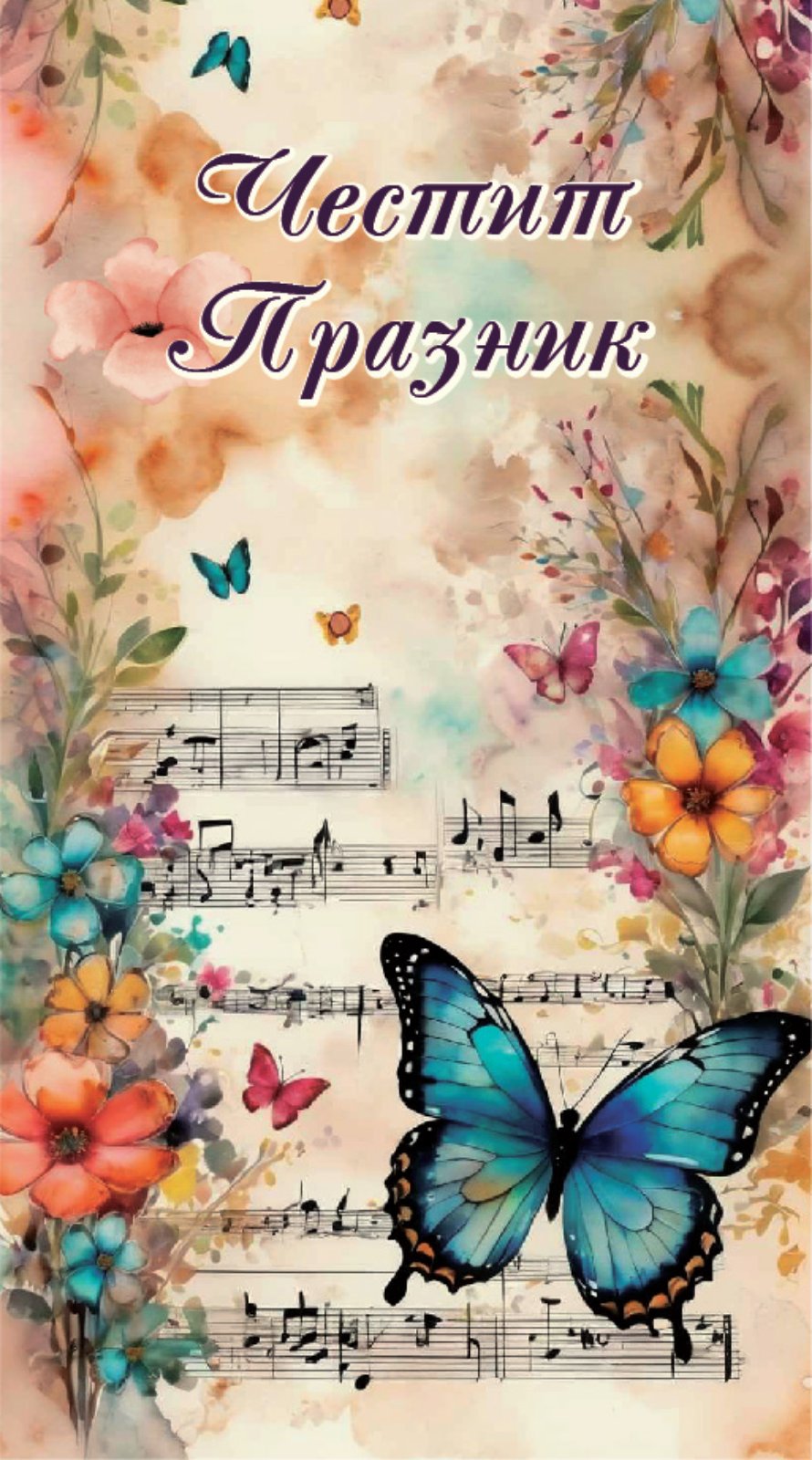 Дървен подаръчен ваучер ,, Честит празник`` жена