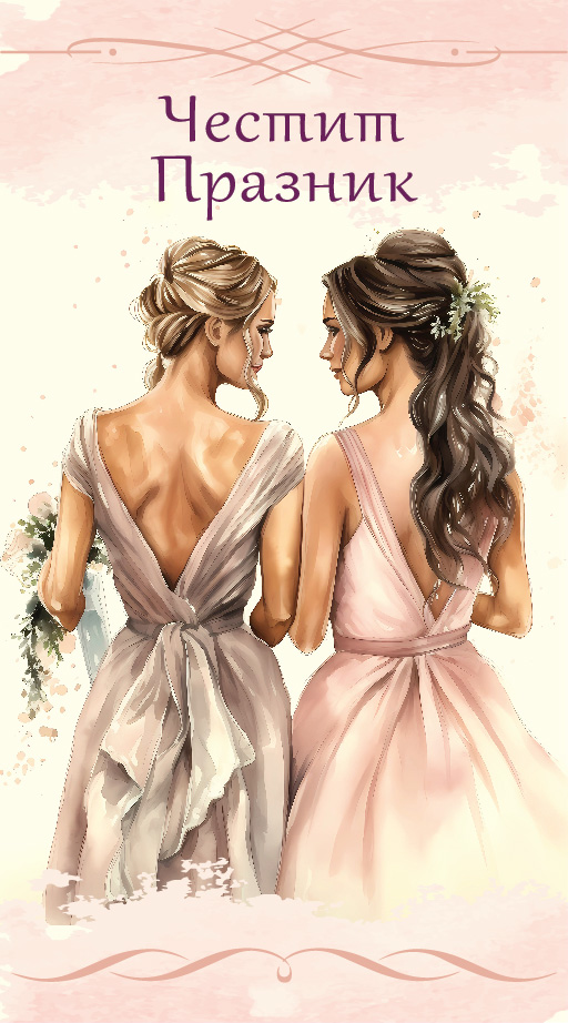 Дървен подаръчен ваучер ,, Честит празник`` жена