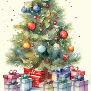 Дървен подаръчен ваучер ,, Весела Коледа и щастлива нова година``