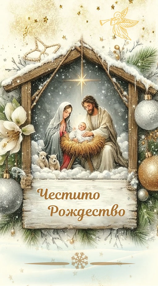 Дървен подаръчен ваучер коледен ,, Честито Рождество``