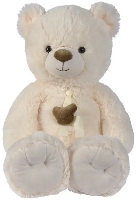Плюшена играчка - Кремаво плюшено мече с панделка 55см. 0019