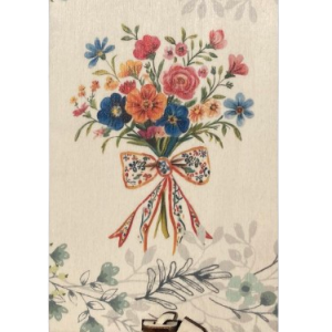 Дървен подаръчен ваучер букет цветя