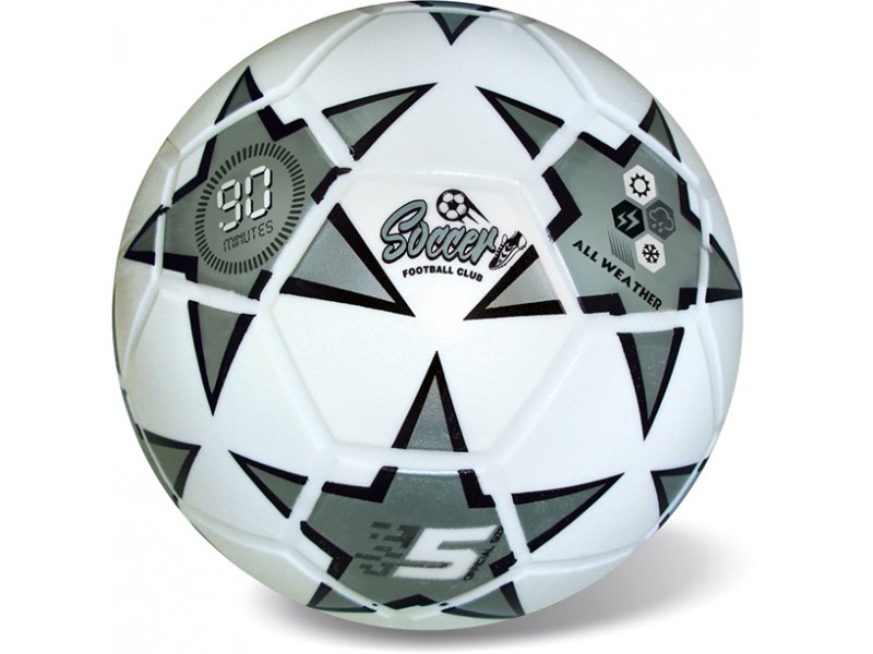 Футболна гумена топка 23см сребро