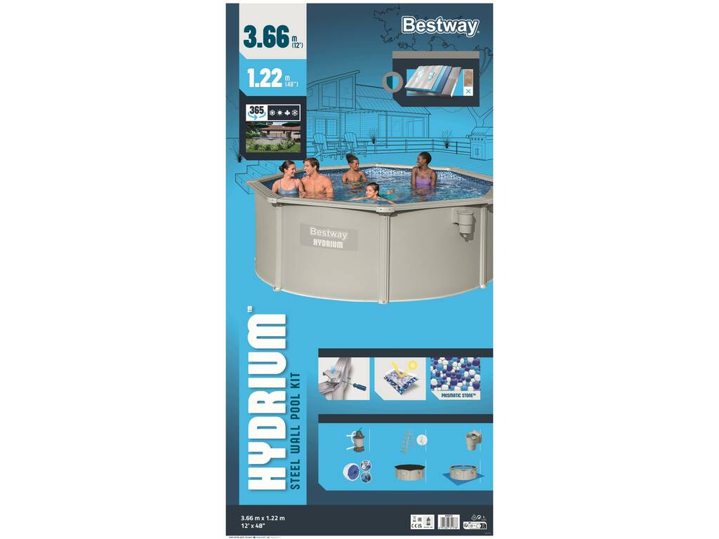 Сглобяем басейн Bestway Hydrium 366 х 122см 56574