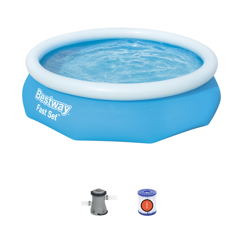 Надуваем басейн Bestway 305 х 76см с помпа 57270
