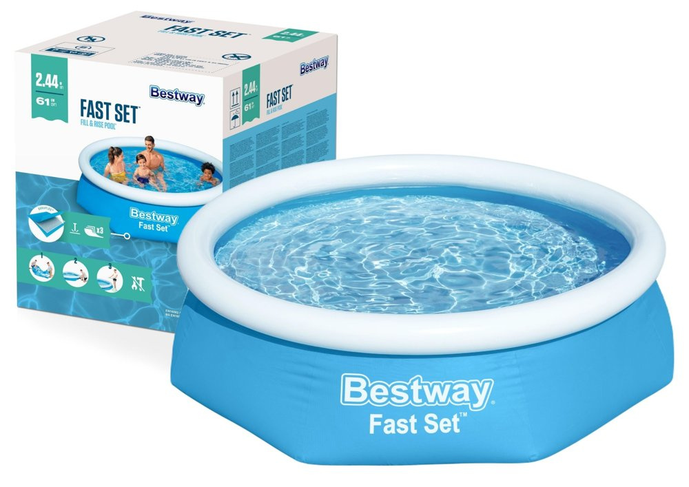 Надуваем басейн Bestway 244 х 61см 57448