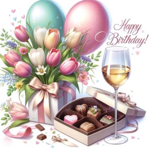 Дървен подаръчен ваучер ,, Happy birthday`` жена