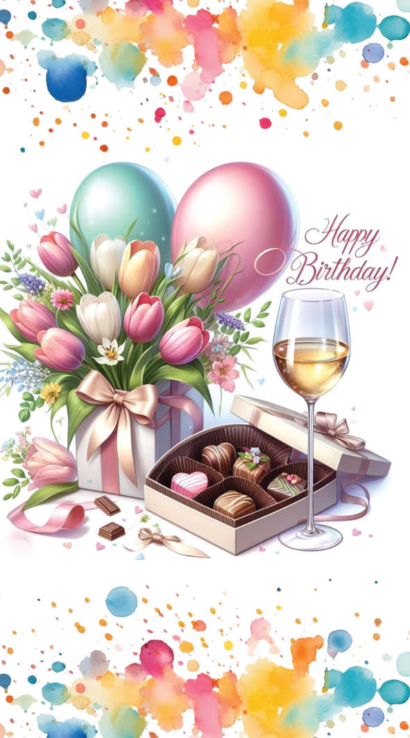 Дървен подаръчен ваучер ,, Happy birthday`` жена