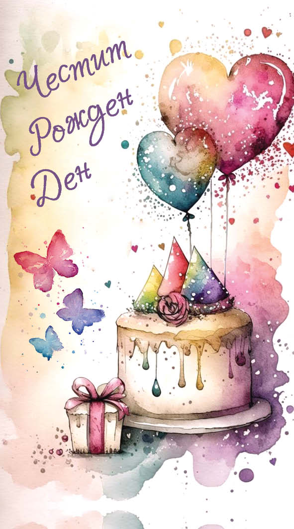 Дървен подаръчен ваучер ,, Честит рожден ден``