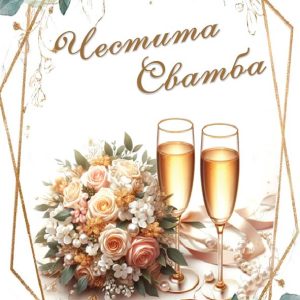 Дървен подаръчен ваучер ,, Честита сватба``