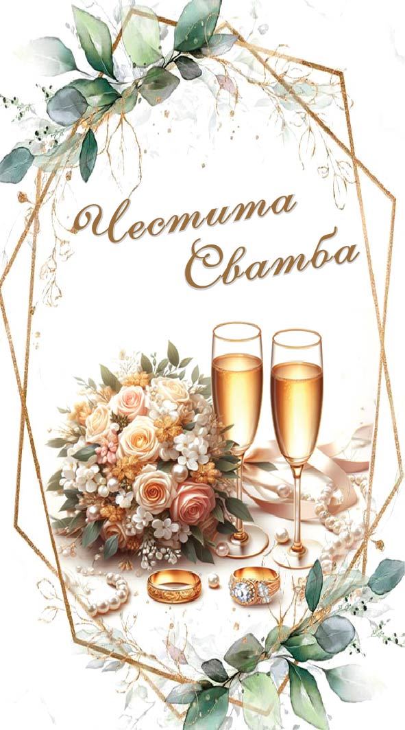 Дървен подаръчен ваучер ,, Честита сватба``