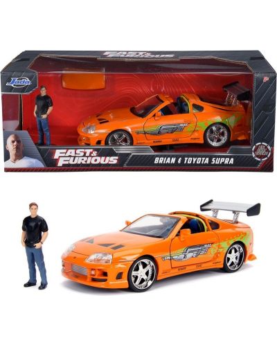 Jada - Бързи и яростни: Кола 1995 Toyota Supra 1:24 с фигурка