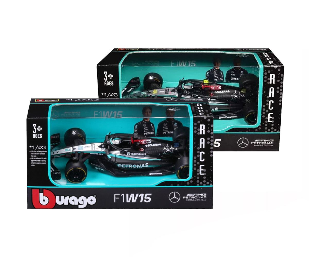 Bburago F1 - модел на кола 1:43 - Mercedes-AMG Petronas W15 2024