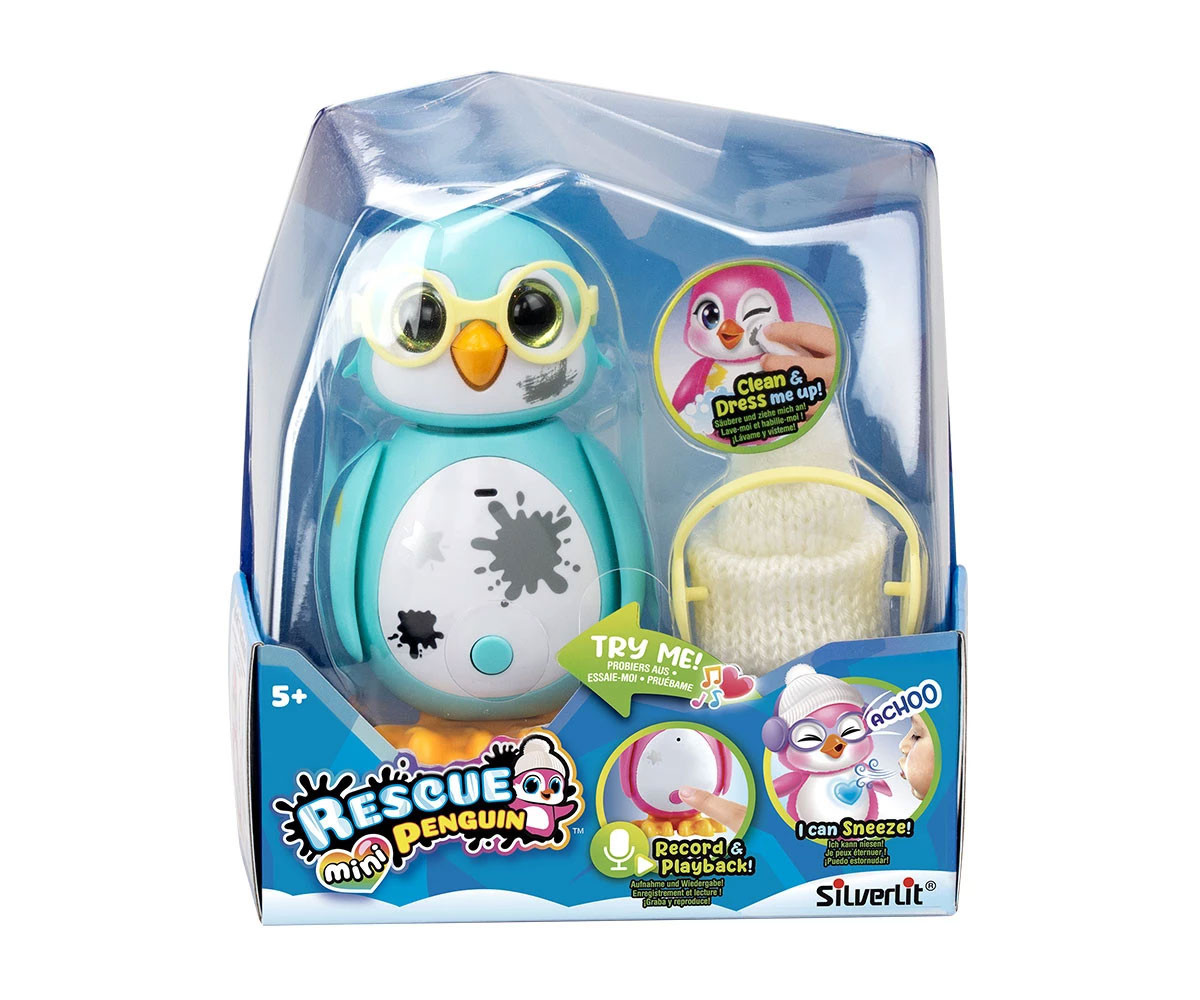 Интерактивен мини пингвин Silverlit, син