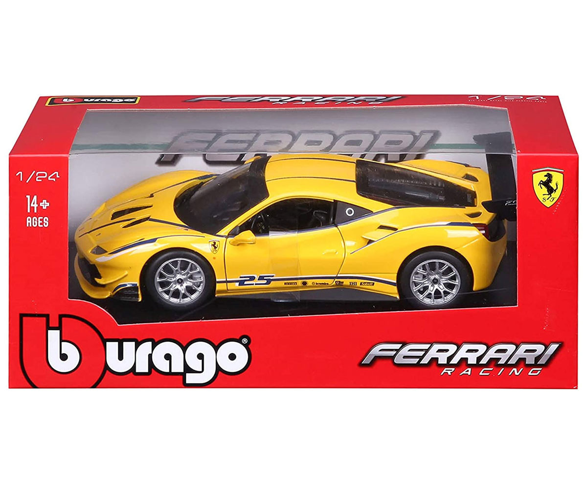 Bburago Ferrari - модел на кола 1:24 - Ferrari 488 Challenge, жълто