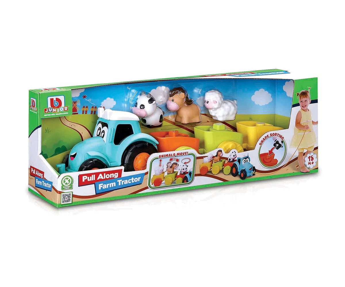 Bburago Junior - Играчка за дърпане фермерски трактор 16-89027